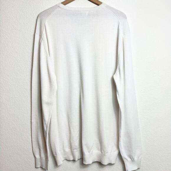 LELLO XXXL V-NECK LONG SLEEVE WHITE MEN SWEATER BRAND NEW WITH TAGS - Picture 2 of 7
